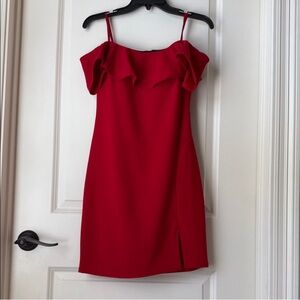 Elegant Red Off-Shoulder Dress